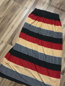 Boho Striped Maxi Skirt