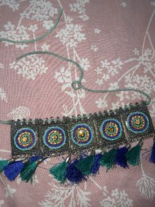 Boho Beaded Tassel Choker Necklace