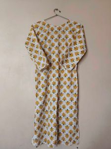 Yellow Flower print Kurta