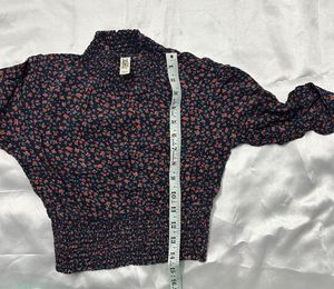Crop Floral Print Smocked Top