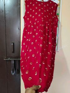 Red Paisley Print Dress