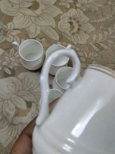 White &amp; Silver Demitasse Cups - Set of 6