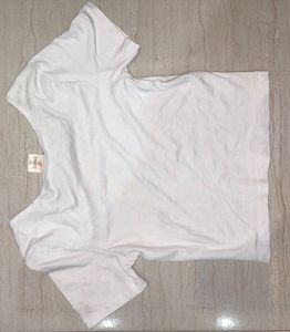 Basic White Square Neck T-Shirt