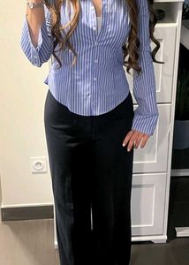 Light Blue Fitted Formal Shirt | Korean Aesthetic