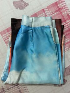 Sky Print Wide Leg Pants