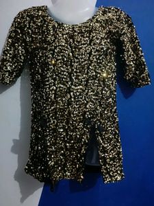 Sequin  party wear golden Tops for women