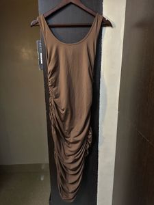 Ruched Bodycon Midi Dress