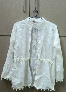 Indo western white Crop top &amp; Shrug