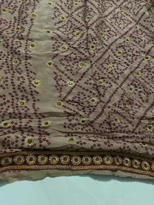 Embroidered Bandhani Saree