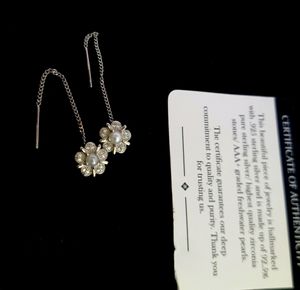 925 Silver Sui Dhaga With Pearls And Cz Stone