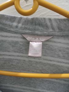 XXL Grey Striped Cardigan Tank Top