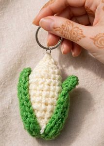 Crocheted Corn Keychain