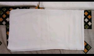 White Color Silken Dress Material Self Embroidery