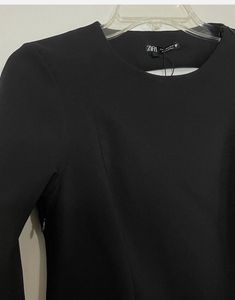 Black Lace-Up Back Mini Dress