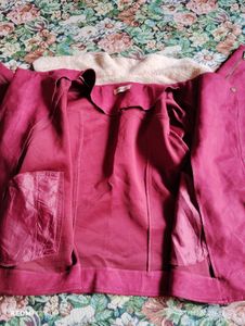 Burgundy Suede Jacket (free🎁sling bag🐰)