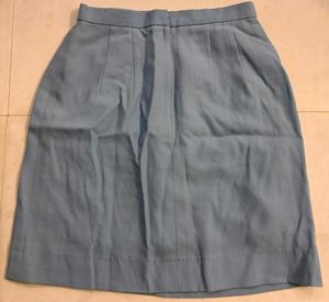 blue high waisted mini skirt