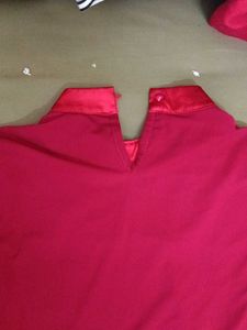 Chic Red Embellished Long-Sleeve Top