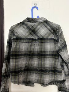 Women Grey &amp; Black Pure Cotton  Shirt
