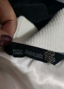 White Bomber Jacket with Pink Logo