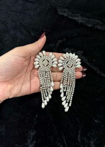 Dangling Pearl &amp; Crystal Earrings