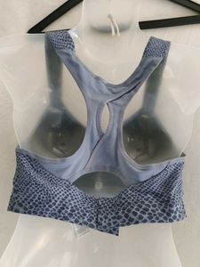 Stylish Blue Snake Print Sports Bra