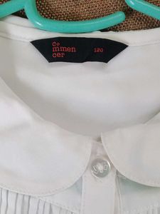 Elegant White Pleated formal tops for 2 to 4 years