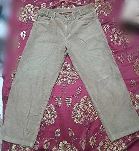 unisex cargo half baggy jean