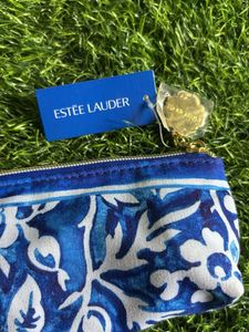Estee Lauder Blue Floral Pouch
