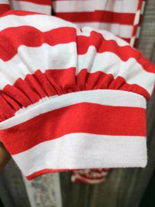 Women's Red And White Stripes Pyjamas