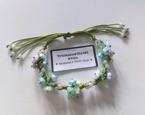 Floral Rose Bead Cord Bracelet
