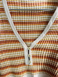 Striped V-Neck Sleeveless Knit Top