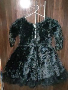 Fuzzy Black Party Dress