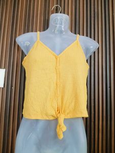 Yellow Tie-Front Camisole Top