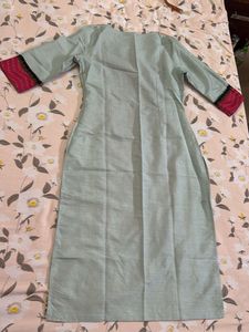 W Elegant Kurta with Pink &amp; Gold Print