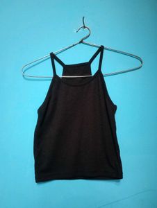 Sleeveless Black Ribbed Tank Top💟