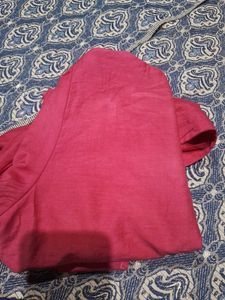 korean Vibrant Pink Tie-Waist Cropped Top