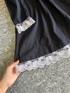 Elegant Black Lace Trimmed Gown
