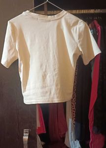 Graphic Cut-Out Crop Top Tee