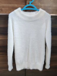 Shein Cozy White Fuzzy Sweater