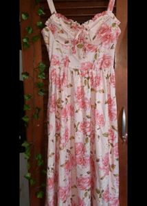 Vintage Rose Print Midi Dress