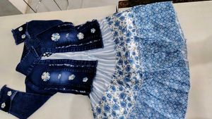 Adorable Baby Girl's Denim Jacket &amp; Dress Set