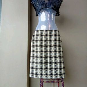 Checkered Midi Skirt