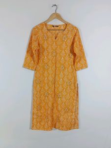 Mustard Yellow Printed  Kurta (Women)