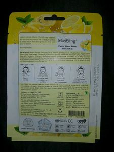3️⃣ Masking Pomegranate,rice &amp; lemon Facial Sheet