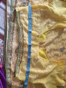 Elegant Yellow Embroidered Saree