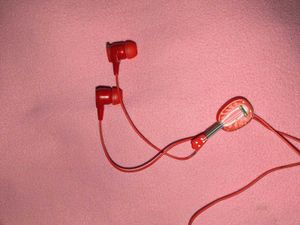 Cute Red Earbuds with Strawberry Design