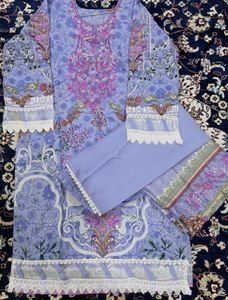 Beautiful Purple Embroidered Kurta Set