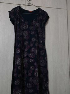 Navy Blue Patterned kurta