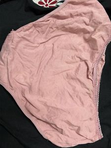 Pink Cotton Briefs with Lace Trim