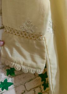 Embroidery Kurta Pant With Organza Dupatta
